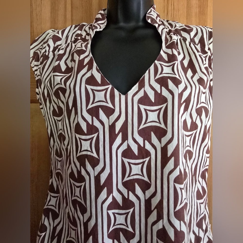 dELiA*s Y2K Graphic Brown and White Cap Sleeve Blouse - Picture 5 of 7